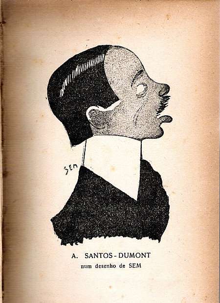 Ilustração de Santos Dumont, que abre a edição de exemplar de 