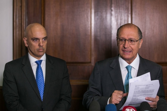 Alexandre de Moraes ao lado de Alckmin